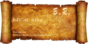 Bódi Rita névjegykártya