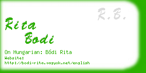 rita bodi business card
